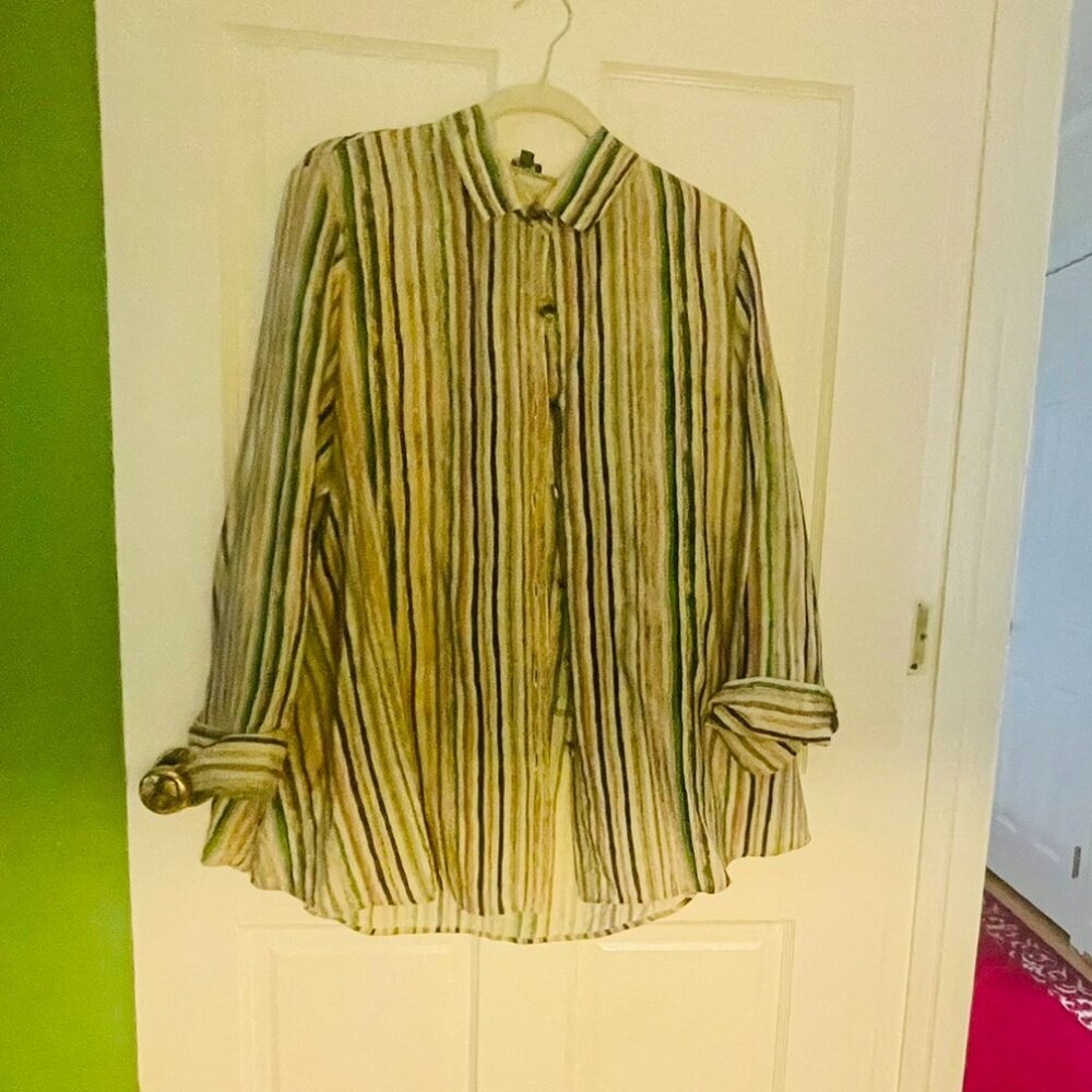 Multicolor Striped Button Down Shirt